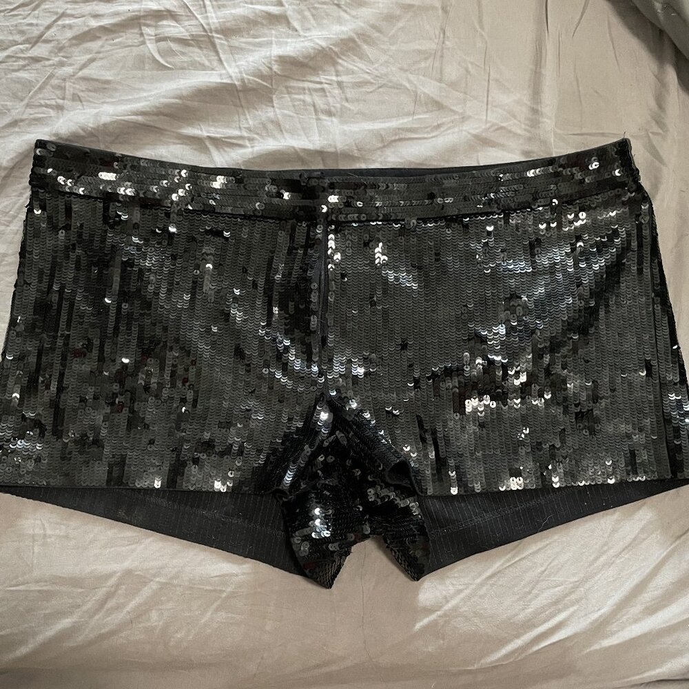Express Black Sequin Shorts Size 12